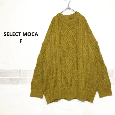 SELECT MOCA ケーブルニット オーバーサイズ F マスタード K690