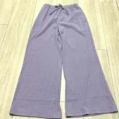 GU キッズ プリーツ ロングパンツ 130cm パープル