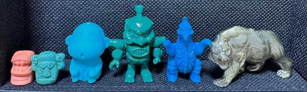 【当時物】キャラクター消しゴム 6体セット 流れ星銀 赤カブト 怪獣 ガイガン