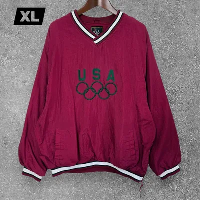 90s JCPenney オリンピック USA ナイロンプルオーバー 刺繍 XL