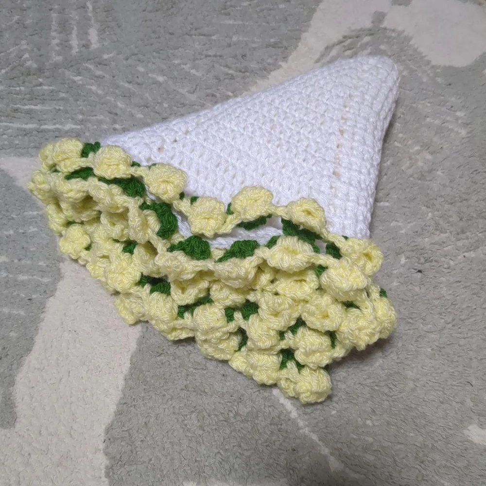 ハンドメイド かぎ針編み 花束ブランケット