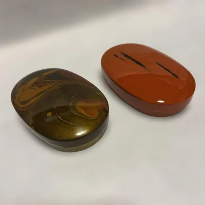 楕円形 レトロ 小物入れ 漆器