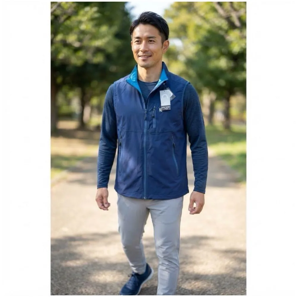 【新品】Little Donkey Andy メンズ ジップベスト ネイビー L