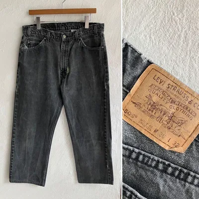 90S USA製 Levi's 505 後染め ブラックデニム 501 36
