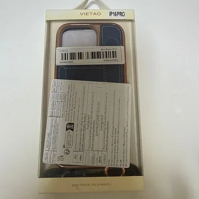 iPhone用ケース ネイビー ストラップ付き iPhone16Pro
