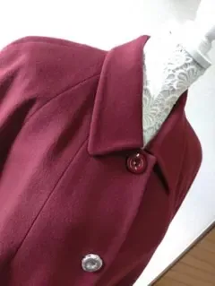 ワイン色 カシミア100% ロングコート スタンダード お洒落