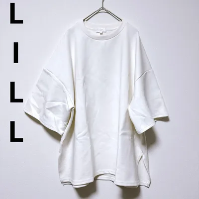 LILL リル(S)半袖 Tシャツ カットソー クルーネック ビッグシルエット