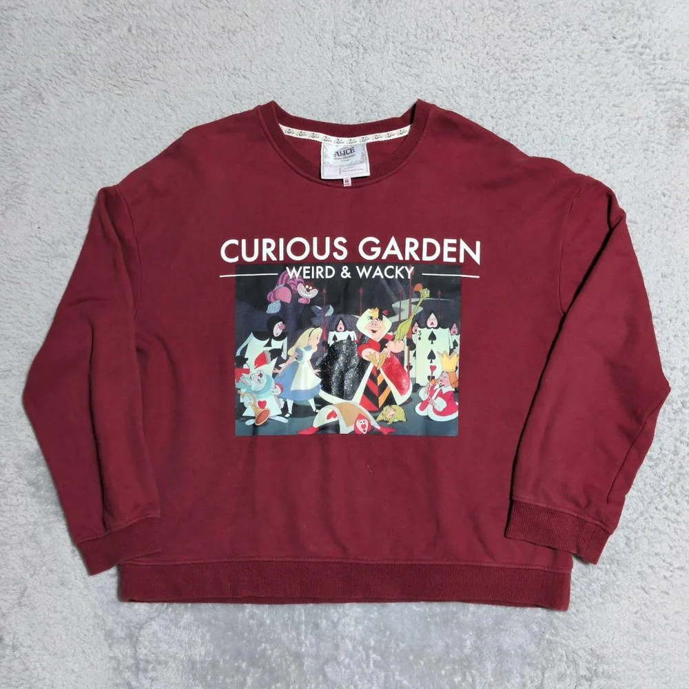 Disney Alice in Wonderland スウェット ボルドー M