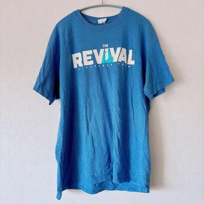 ポートアンドカンパニー Tシャツ クルーネック 半袖 プリント L〜LL 青 綿