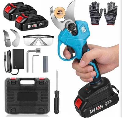 【新品】電動剪定バサミ 充電式 21V バッテリー2個付 40mm対応