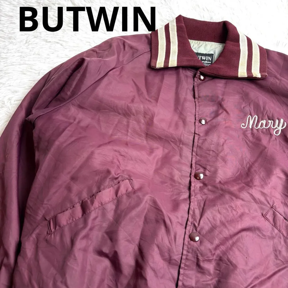 USA製 BUTWIN ビンテージ スタジャン L バーガンディ