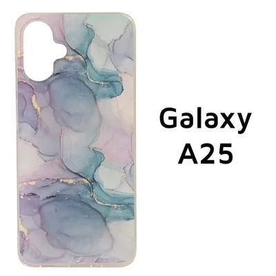 GalaxyA25 ケース 薄ブルー パープル マーブル ③
