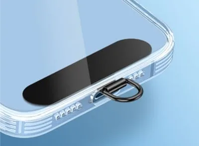 スマホ ストラップホルダー ブラック 落下防止