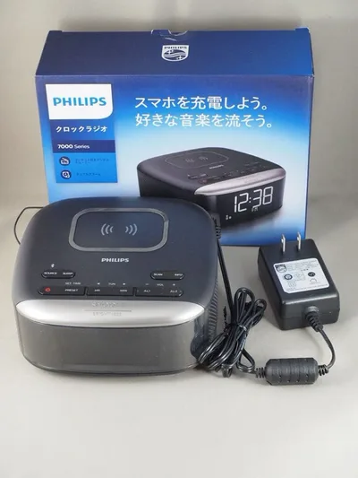 【美品】PHILIPS クロックラジオ スマホQi充電/Bluetooth対応