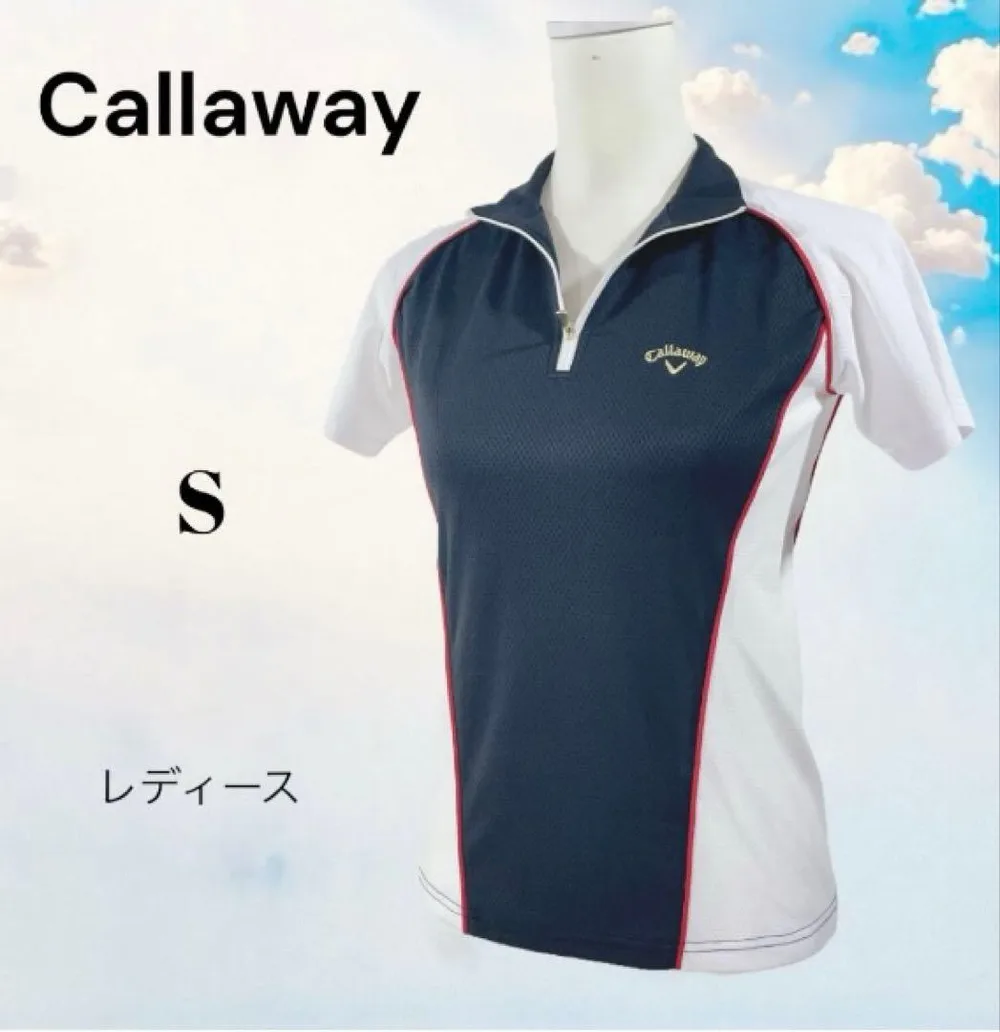 Callaway レディース 半袖ゴルフポロシャツ【S】黒白