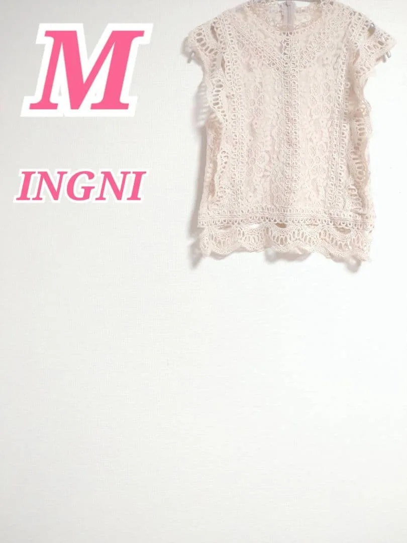 INGNI 総レース フレンチスリーブ トップス ライトピンク M エレガント