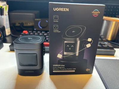 UGREEN Uno 2-in-1 マグネット式ワイヤレス充電器