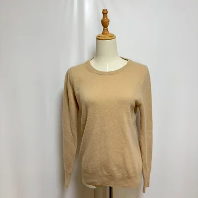 ★UNIQLOユニクロ カシミヤ100% クルーネックニット Lベージュ手触り◎