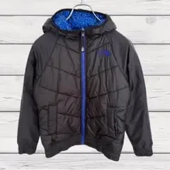 ノースフェイス 中綿ジャケット リバーシブル 黒 青 キッズ M