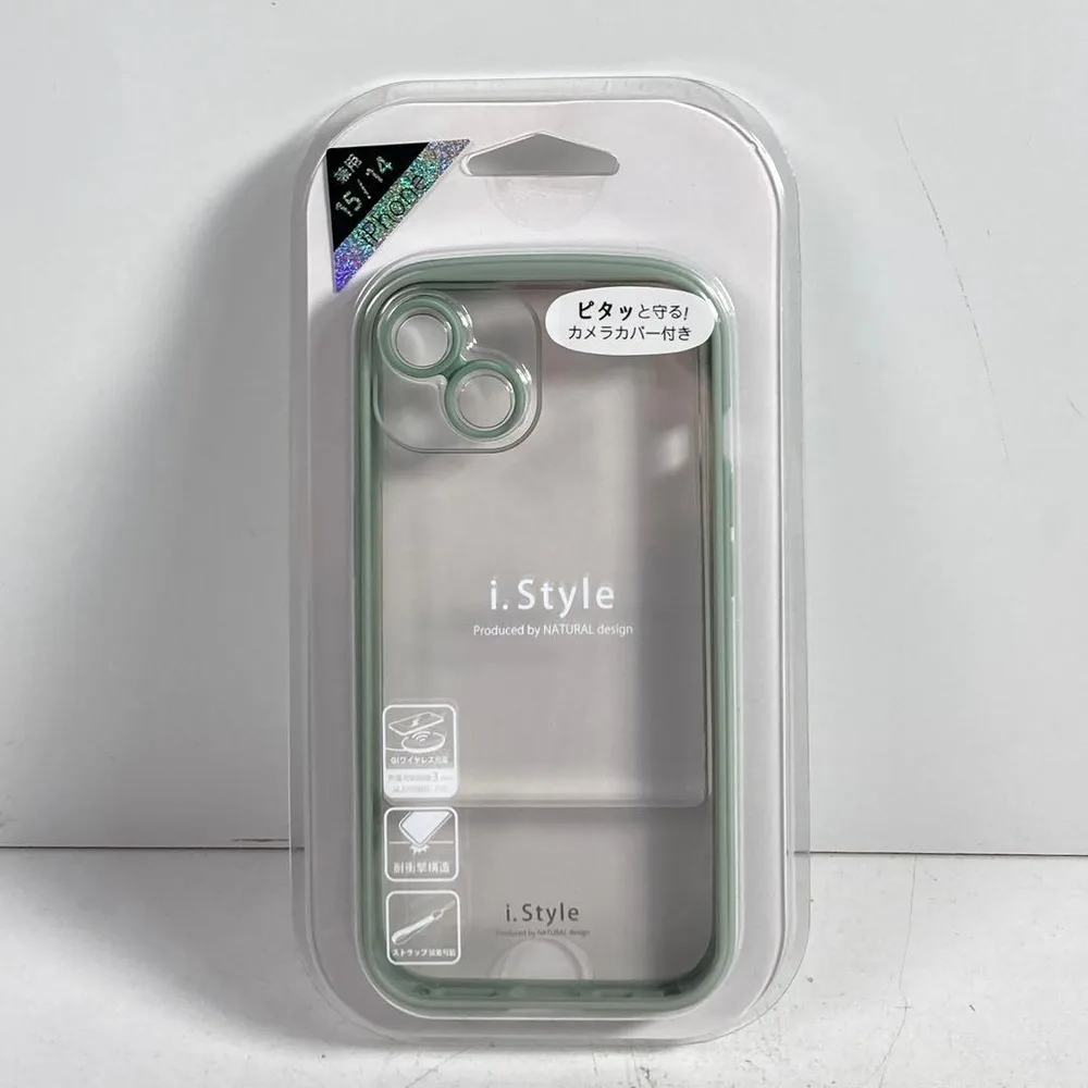 iPhone 14 15 スマホケース ソフト シンプル ライトグリーン/19