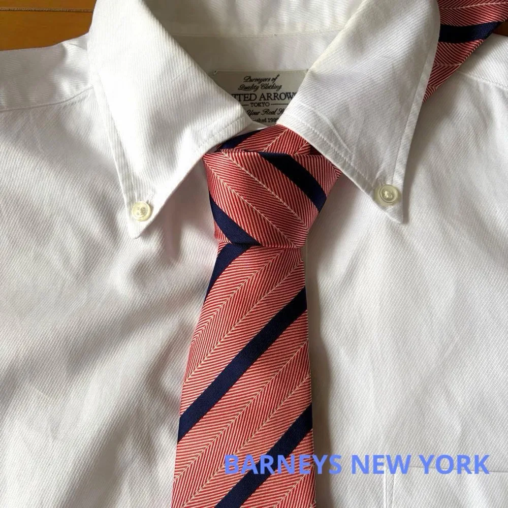 BARNEYS NEWYORK ネクタイ ストライプ レッド ネイビー