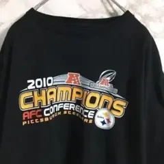 NFL ピッツバーグ・スティーラーズ フロントプリント 半袖Tシャツ ブラック