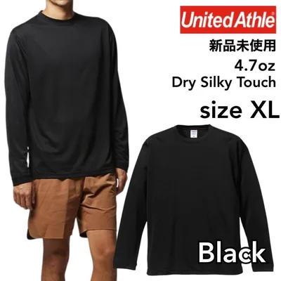 新品未使用 ユナイテッドアスレ 4.7oz ドライシルキータッチロンT 黒 XL