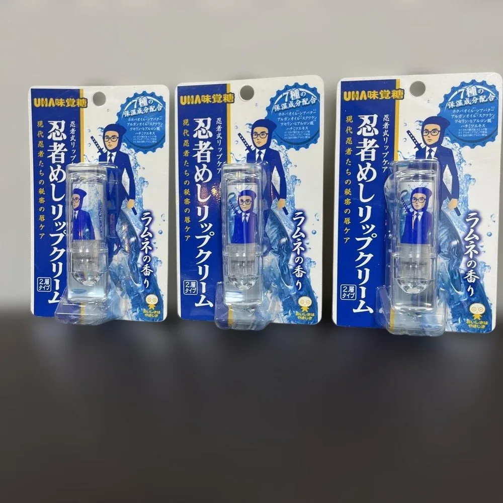 【新品】忍者めし リップクリーム ラムネの香り 3本セット 2層タイプ