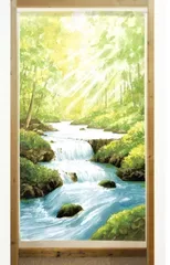 ■SIMON-BAKER■のれん「陽光と川のせせらぎ」85x150cm【日本製】暖簾 目隠し 間仕切り【匿名配送ネコポス全国送料無料】