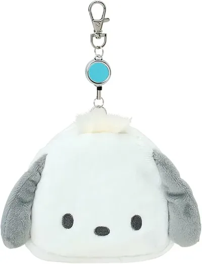 【レビュー投稿で次回使えるクーポンプレゼント中!】サンリオ SANRIO フェイス形パスケース&ポーチ 定期入れ リール付き 小物入れ ポチャッコ 303313