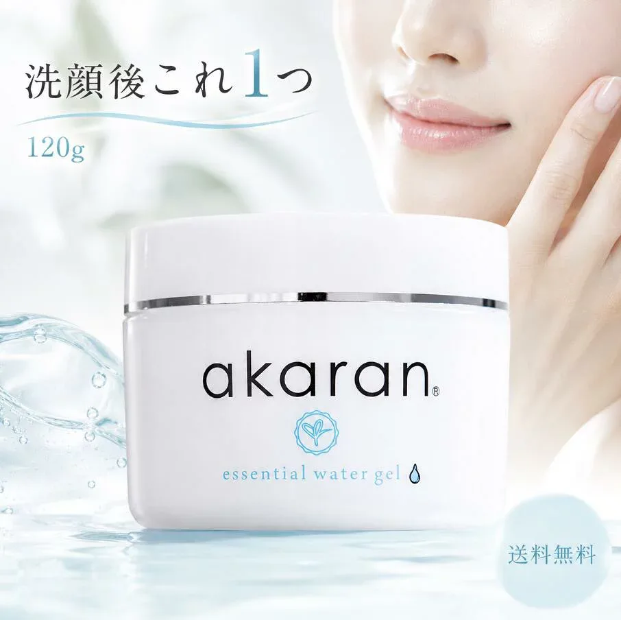 Akaran Essential Water Gel 120g All-in-one Gel Completely Oil-Free Sensitive Skin Moisturizing Gel Triple Hyaluronic Acid Double Collagen Okinawa Mozuku No Coloring No Preservatives Ethanol Free No Silicone No Mineral Oil No Surfactants No Old Specified Ingredients Shorter Time
