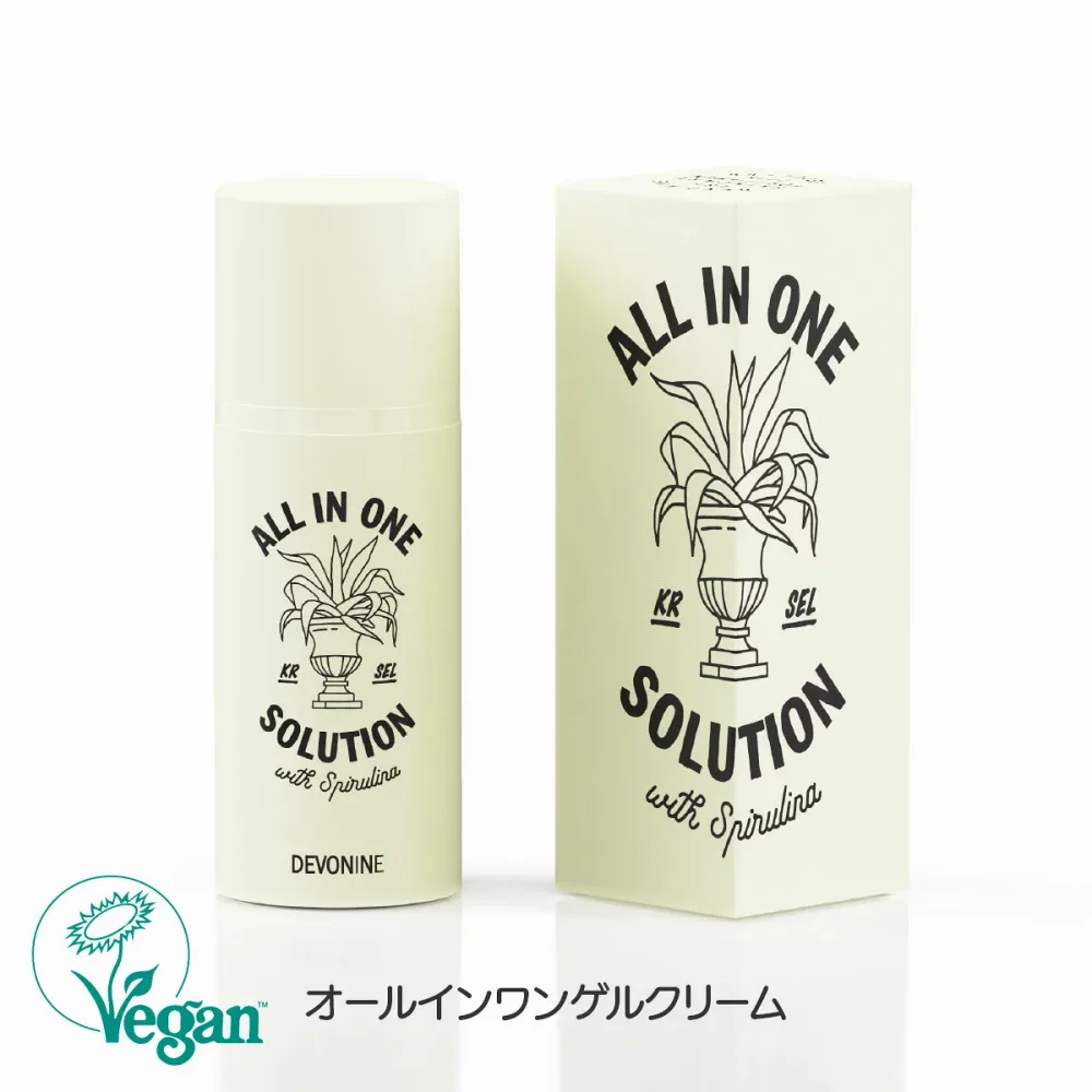 【期限間近のため・50%off】DEVONINE オールインワンソリューション | メンズコスメ 男性化粧品 韓国 発 オールインワン ジェル ハリ ツヤ うるおい 保湿 敏感肌 乾燥肌 脂性肌 ティートゥリー ティーツリー スピルリナエキス ヴィーガン認定 父の日