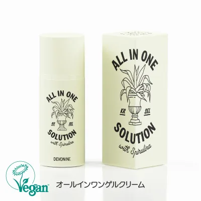 【期限間近のため・50%off】DEVONINE オールインワンソリューション | メンズコスメ 男性化粧品 韓国 発 オールインワン ジェル ハリ ツヤ うるおい 保湿 敏感肌 乾燥肌 脂性肌 ティートゥリー ティーツリー スピルリナエキス ヴィーガン認定 父の日