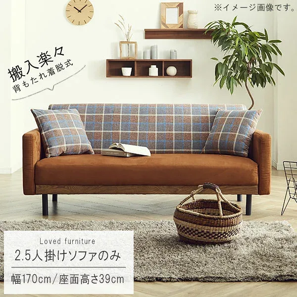 2.5人掛け ソファー 単体 幅170cm 背もたれ取り外し可能 ハンドクッション付き コンパクト ファブリック 2.5人掛け 二人掛け 北欧 カジュアル テイスト デザイン お洒落 オシャレ おしゃれ 【開梱設置付】 家具