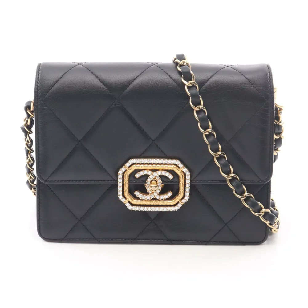 【8%OFFクーポン×P5倍 10/10 0時〜10/13 9:59】シャネル CHANEL マトラッセ ショルダーバッグ バッグ ラムスキン(羊革) レディース ブラック系 AS3720 【中古】