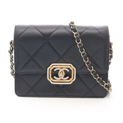 【8%OFFクーポン×P5倍 10/10 0時〜10/13 9:59】シャネル CHANEL マトラッセ ショルダーバッグ バッグ ラムスキン(羊革) レディース ブラック系 AS3720 【中古】
