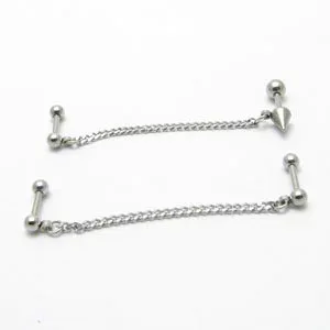 ボディピアス 16g チェーン 2連 ピアス ストレートバーベル 16G stb2203