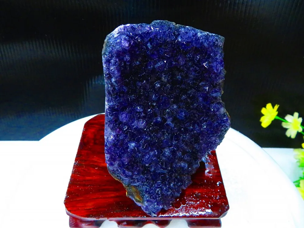 【中古】 タトゥーシール ウルグアイ産★ 天然水晶★絶品超濃い濃い超美しい★アメジストクラスター 超巨大782g D1627