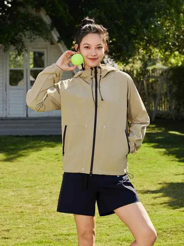 レディース ジャケット 登山服 春夏 軽量 接触冷感 防風 防晒 吸湿速乾 ナイロン素材 長袖 フード付き ポケット 通勤風 普段使い 屋外 アウトドア トップス ブラック グリーン イエロー グレー