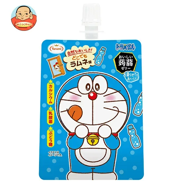 たらみ ドラえもん おいしい蒟蒻ゼリー ラムネ味 130gパウチ×30本入| 送料無料 ゼリー飲料 こんにゃく パウチ ラムネ カルシウム 乳酸菌 ぶどう糖