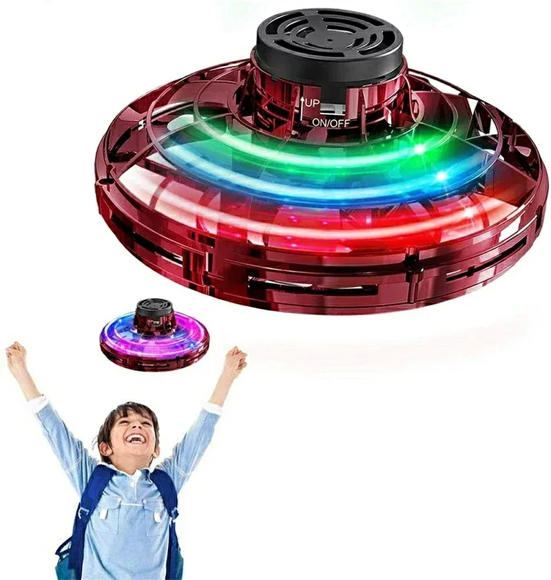 UFO飛行ジャイロ ハンドスピナー 回転で宙に浮く UFO形態 おもちゃ LED 360°回転 ミニドロン 大人 男子 女子 室内 アウトドア フライングスピナー 小型 飛行機 安全 室内 アウトドア 高度維持 お誕生日 子供 プレゼント プ