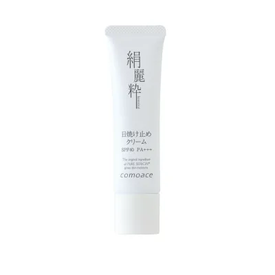 【日焼け止め】絹麗粋 モイスト-エッセンス-UV | 30g | SPF40 PA+++ | 日焼け止め クリーム SPF40 PA+++ 化粧下地 美容成分 しみ くすみ 乾燥 エイジングケア 高保湿 ピュアセリシン無添加 コモエース セーレン