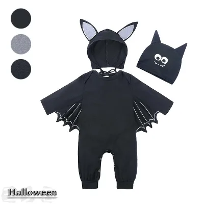 ベビー服 ロンパース ハロウィン 衣装 2点セット ベビー 子供用 コウモリ 吸血鬼 子供 男の子 仮装 ハロウィン衣装 こども 衣装 変装 コスプレ コスチューム ベビー 服 ドラキュラ キッズ コスチューム ベビーロンパース