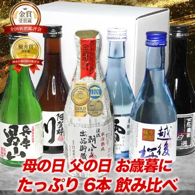 Respect for the Aged Day Gift Respect for the Aged Day Sake Set of 6 Gold Award Winner Sake Comparison Set Alcohol Present Stylish Drink Size 300ml Next Day Delivery Mini Bottle Free Shipping Retirement Celebration 60th Birthday Sake Gift Respect for the Aged Day Alcohol Set Liquor Respect for the Aged Day Sake Comparison Mini Birthday Present