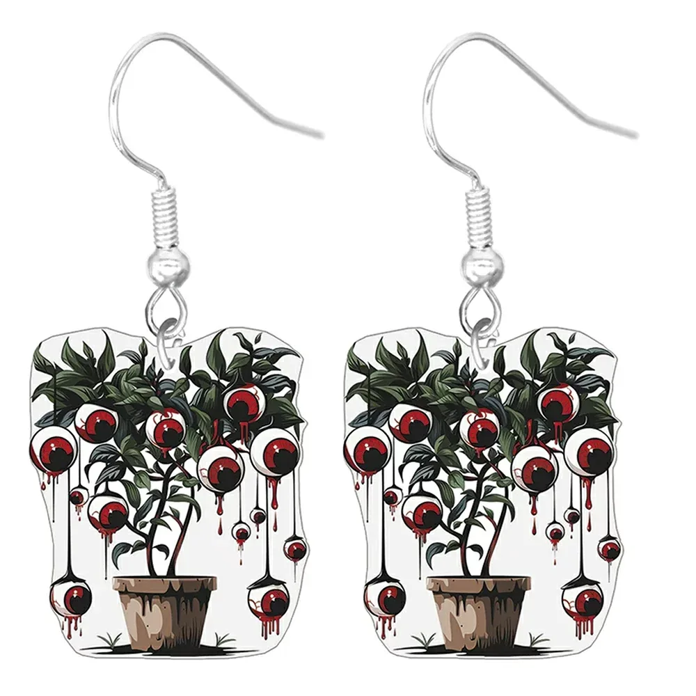 目玉の実 フックピアス 1ペア販売 アメリカンピアス 20G 20ゲージ ファッションピアス 不気味 目玉 眼 植物 植木 血液 面白い ユニーク おもしろい メンズ レディース プレゼント ハロウイーン クリスマス ギフト 仮装 お化け屋敷 スタッフ
