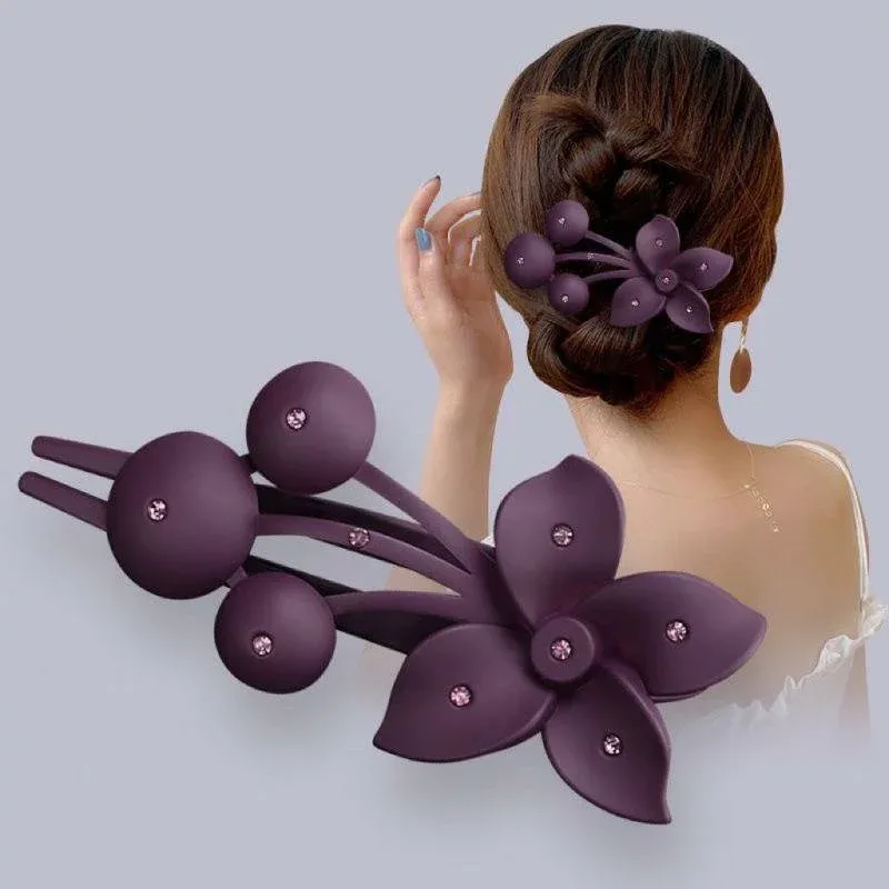 ヘアクリップ 女性用 花柄 大型 ダックビル型 後頭部固定 おしゃれ ヘアアクセサリー 髪飾り 日常使い