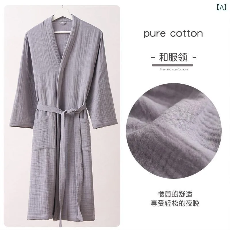 浴衣 男女兼用 カップル お揃い ガーゼ 綿100% 寝巻き 部屋着 ルームウェア パジャマ 吸水性 柔軟性 快適 春夏 通気性 速乾性 甚平 和服 和風 着物スタイル 入浴後 旅館 美容院 サロン ホテル リラックス ウェア ゆったり 大きいサイズ 体