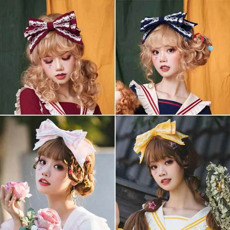 カチューシャ レディース かわいい ロリータ 原宿系 リボン レース 二層構造 ヘアアクセサリー 髪飾り ヘッドドレス ヘッドアクセ ヘアバンド ゴスロリ クラロリ 甘ロリ 姫系 発表会 パーティー イベント用 コスプレ小物 衣装小物 撮影用 仮装用 ヘ
