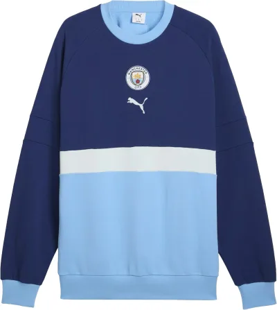 プーマ サッカー スウェットシャツ スウェット・トレーナ MCFC FTBLCULTURE RELAXED CREW SWEAT 786289 39 Blue Jewel-Team Light Blue メンズ