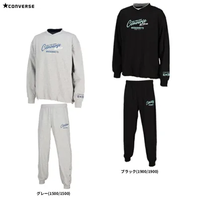CONVERSE(コンバース)スウェットシャツ パンツ 上下セット(CB262251/CB262252)(スポーツ/トレーニング/バスケットボール/ウェア/長袖/セットアップ/男女兼用/ユニセックス)